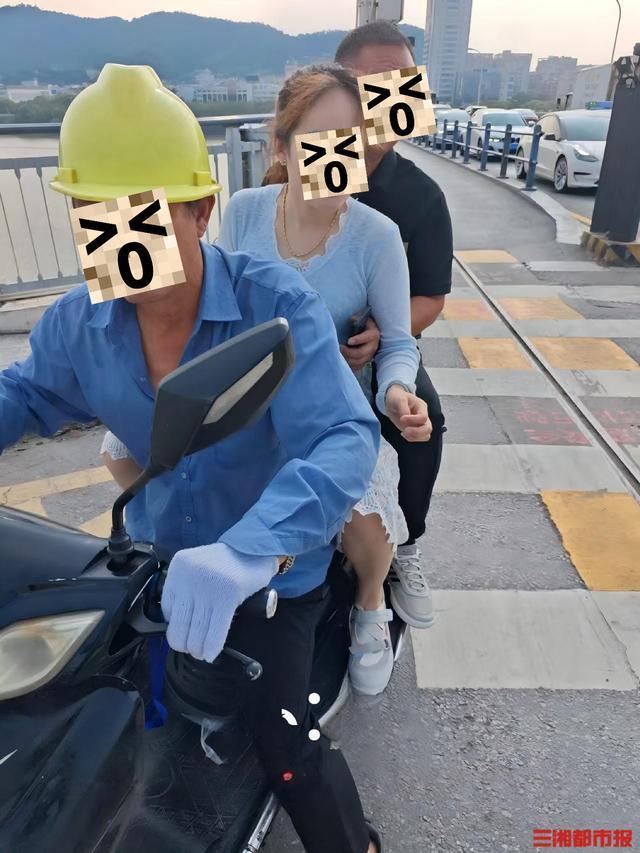 电动车载多人未戴头盔 无人机劝阻 安全隐患突出