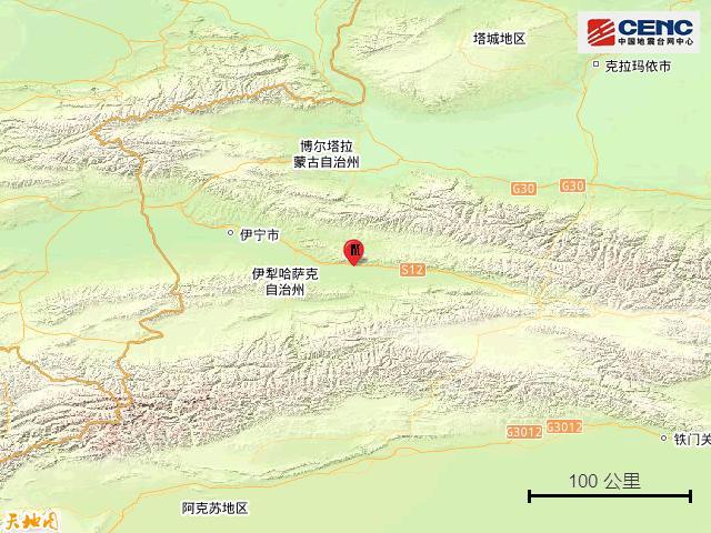 新疆伊犁州巩留县发生3.3级地震 震源深度22公里
