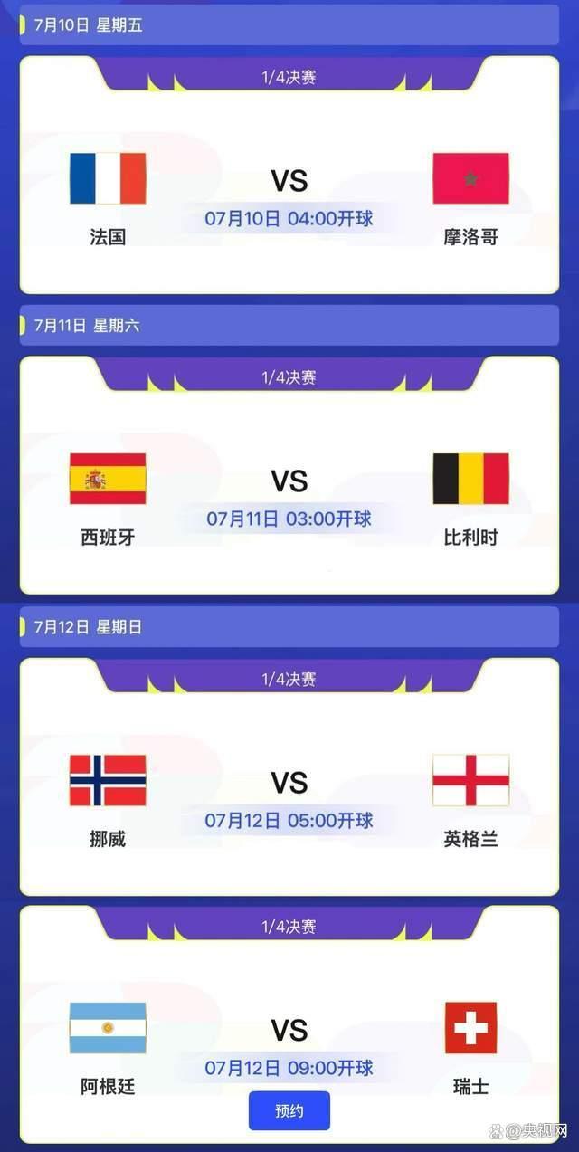 世界杯8强对阵图、比赛时间 1/4决赛即将开打