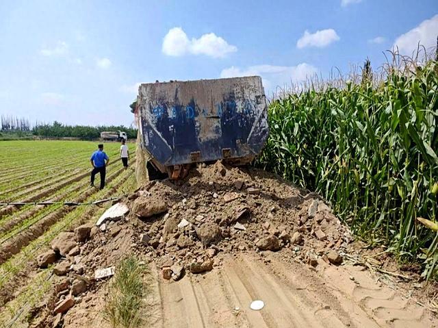 一农田旁被倾倒大量垃圾 村民诉苦粮食没法吃了