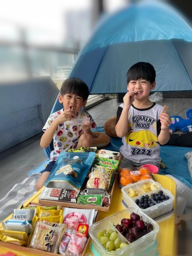 林志颖老婆晒双胞胎儿子家中游泳 豪宅内景曝光