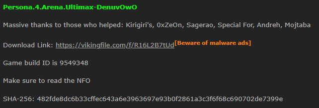 又有3款D加密游戏被破！《女神异闻录4：午夜竞技场》等等