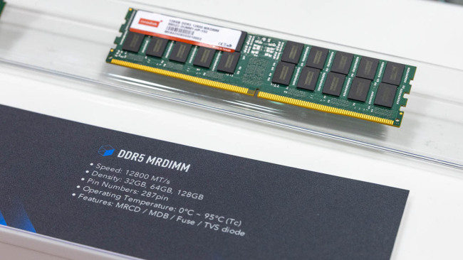 宜鼎展示 DDR5-12800 MRDIMM 内存样品，规划 32GB、64GB 和 128GB 三种型号