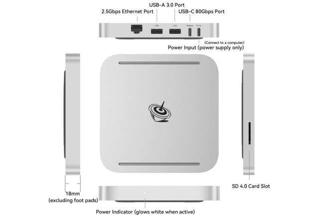零刻推出 USB-C 80Gbps 扩展坞 Mate SE，提供双 M.2 + 单 2.5GbE RJ45