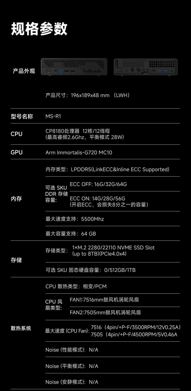 全球首款 UEFI ARM 迷你工作站:铭凡 MS-R1 国行定价 3299 元,双万兆网口 + 全长 PCIe×16 拓展插槽