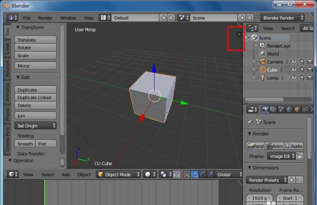 blender怎么设置隐藏场景坐标轴线
