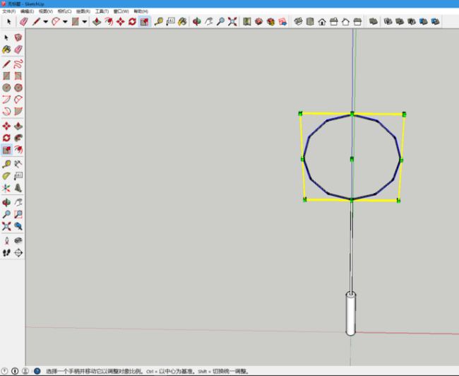 sketchup怎么创建一个羽毛球拍的模型