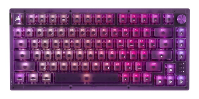 大胆复古美学设计，海盗船推出原子紫配色 K65 PLUS WIRELESS 机械键盘