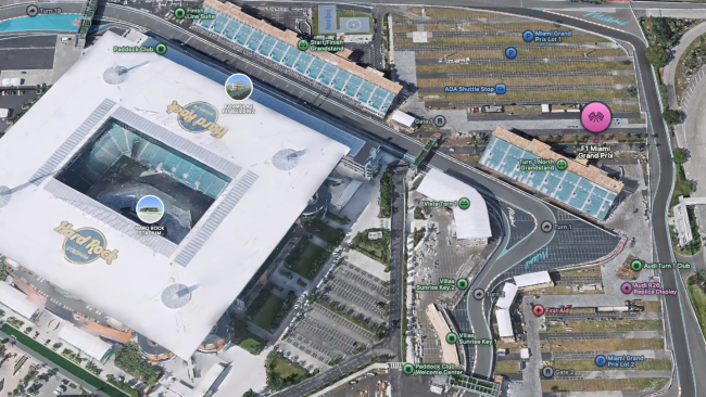 苹果地图 3D 化 F1 迈阿密站：精细还原赛道地标、集成丰富导航信息