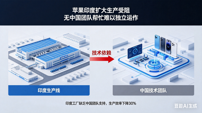 苹果印度扩大生产受阻 无中国团队帮忙难以独立运作