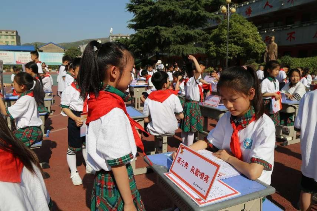 萧县师范附属小学开展少先队新队员入队闯关考核活动