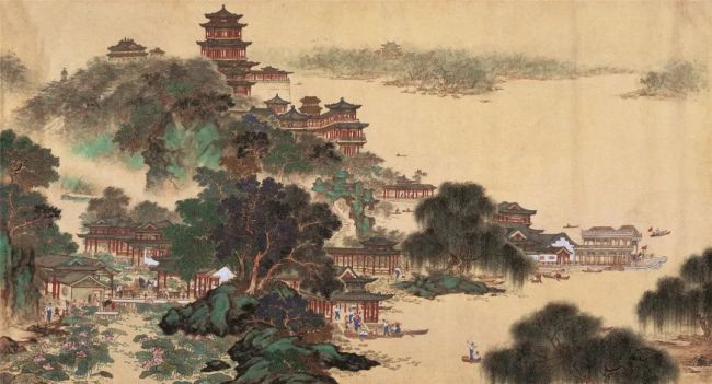何镜涵 《颐和园》96×177cm 纸本设色 1961年 北京画院藏