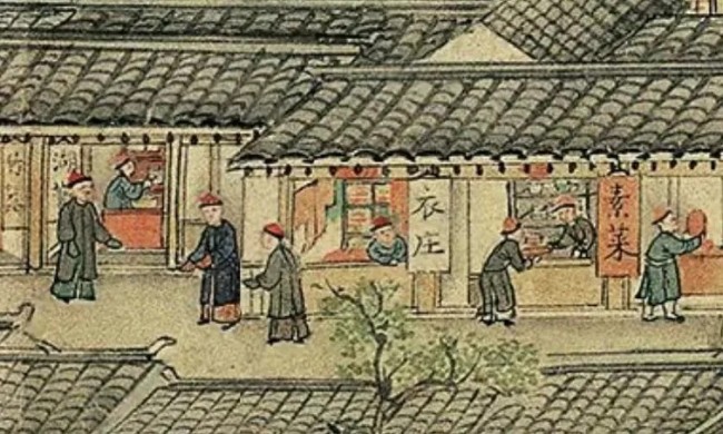清·徐扬《姑苏繁华图》局部。辽宁省博物馆藏