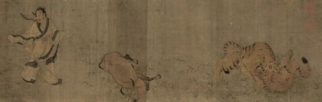 《卞庄刺虎图》（局部），宋代，佚名，现藏台北故宫博物院