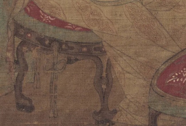 唐佚名《宫乐图》局部，台北故宫博物院藏