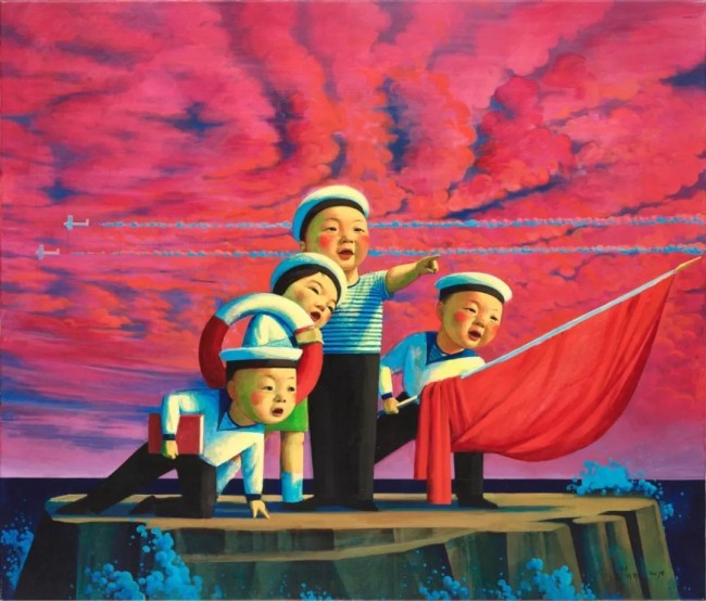 刘野《拿红旗的海军》，1998年作 成交价：37,650,000港币