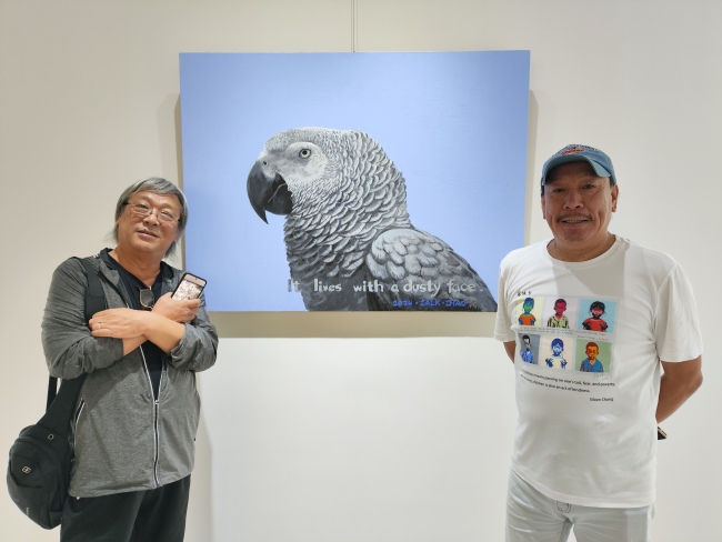 北京画派艺术家陈溪洵（左）参展艺术家赵斌（右）