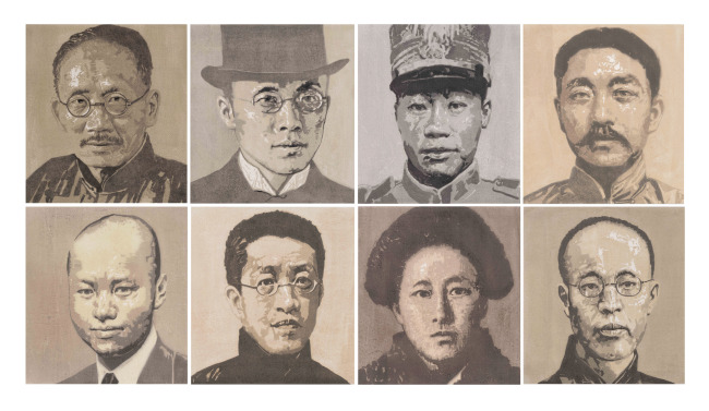 周蕴智《辛亥群英》水印木刻 110x180cm 2022年