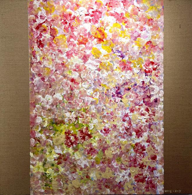 《锦绣》，100x100cm，综合材料，2025