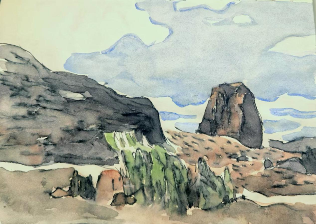 张江舟  贺兰山写生（之六）  20×30CM  2025年9月