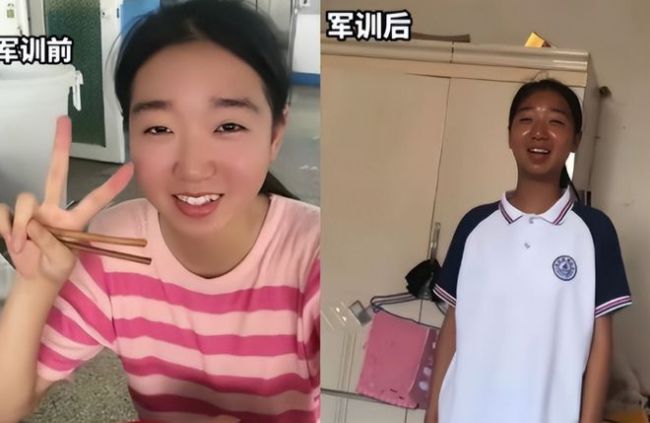 “我晒成了我奶奶”,学生军训前后对比图火了