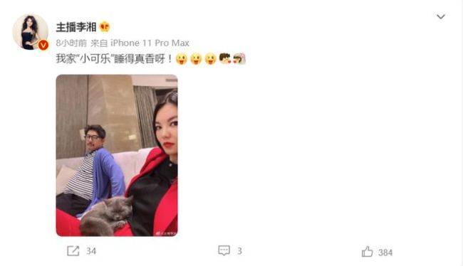 李湘懒理退租风波 抱爱猫与老公王岳伦合照秀恩爱