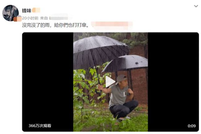 谢霆锋雨中给农作物打伞被骂作秀 网友:儿子都不管