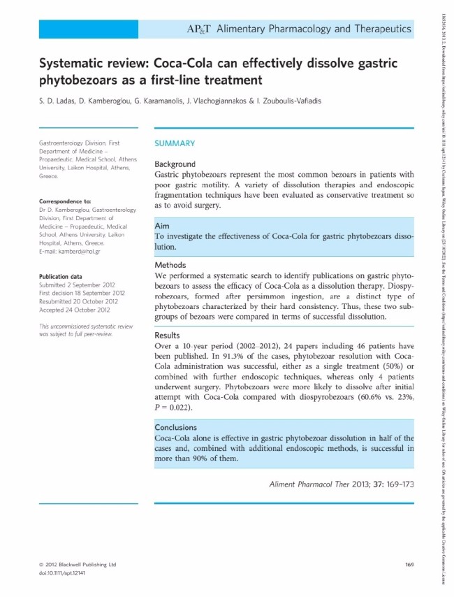 喝可乐也有好处啊!男子胃结石医生开药2大瓶可乐