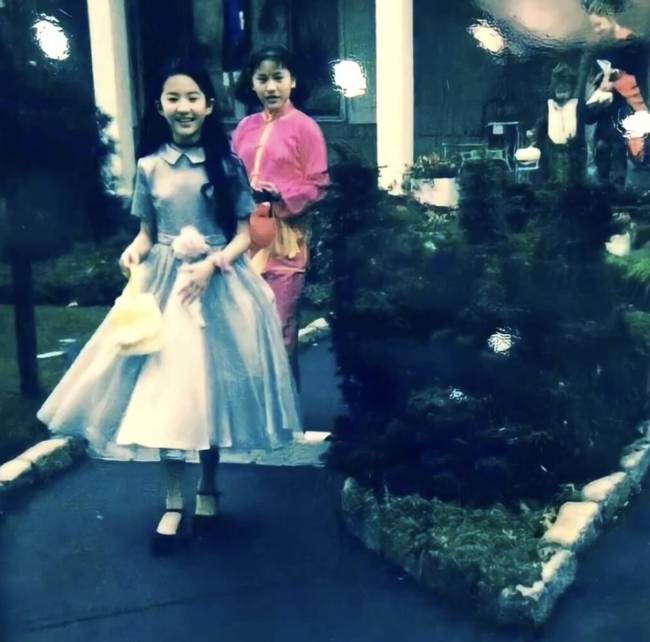 刘亦菲童年照流出 穿粉色公主裙梳麻花辫笑容甜美