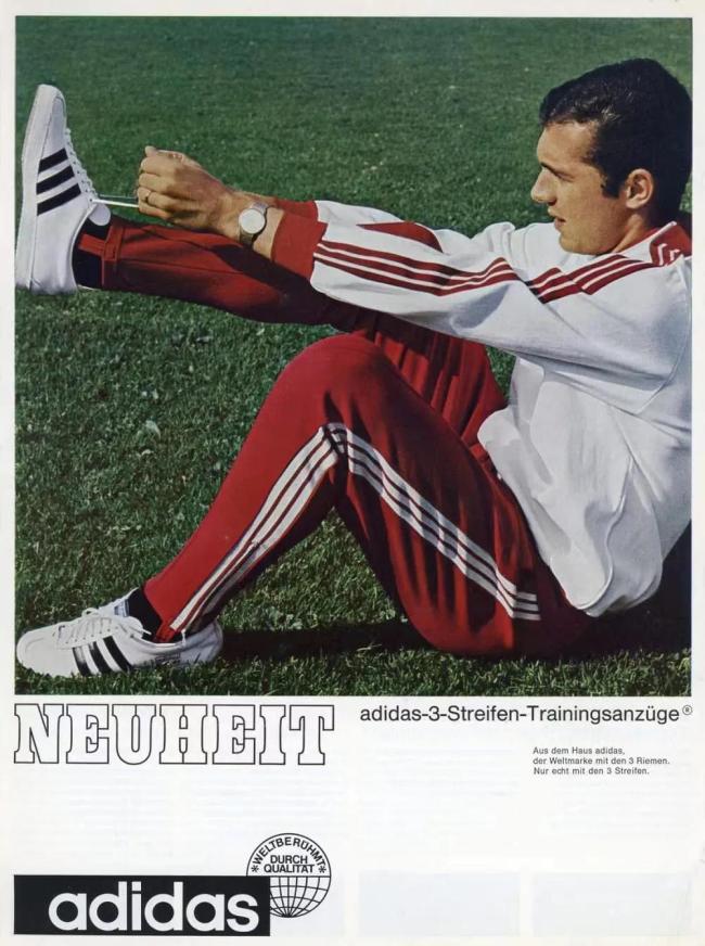▲Franz Beckenbauer身着阿迪达斯运动服（图片来自Adidas官网）
