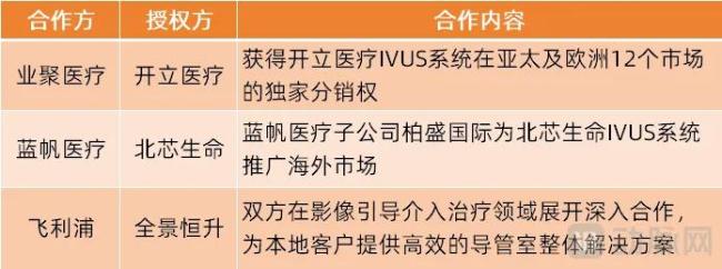 (IVUS领域BD合作情况)