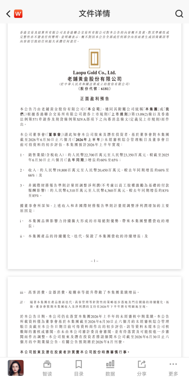 老铺黄金二季度预估收入大幅下滑:盈喜后股价跌超23%,一边升咖一边打折