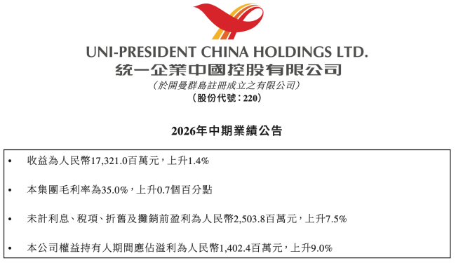 图源：统一企业中国财报公告（截图）