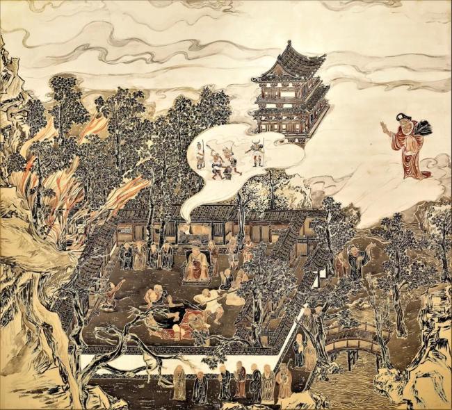 灵隐寺十八幅壁画，展现济公传奇的一生