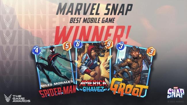 朝夕光年海外发行手游Marvel Snap获得TGA2022年度最佳手游奖