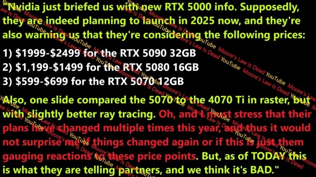 老黃不手軟！英偉達RTX50係價格首曝 5090這漲幅迅猛