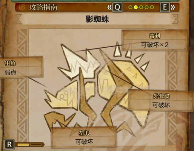 《怪物猎人：荒野》影蜘蛛具体弱点介绍