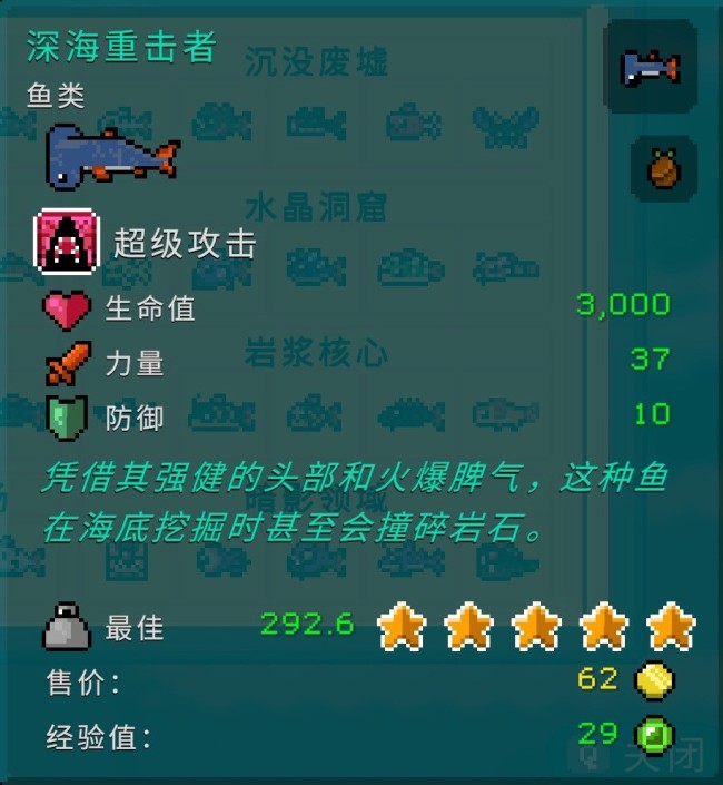 《钓鱼哥的奇妙冒险》各区域鱼类属性介绍