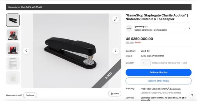 “訂書釘門”落幕！被訂書釘損壞的Switch 2主機拍出25萬美元天價