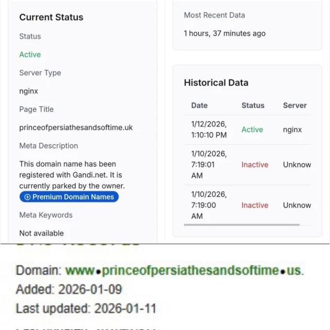 要发布了！ 玩家发现《刺客信条：黑旗》与《波斯王子：时之沙》重制版域名频繁更新