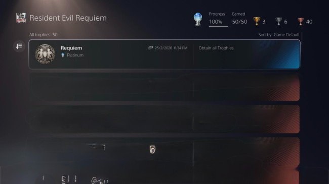 全球首位！55小时斩获《生化危机：安魂曲》白金奖杯