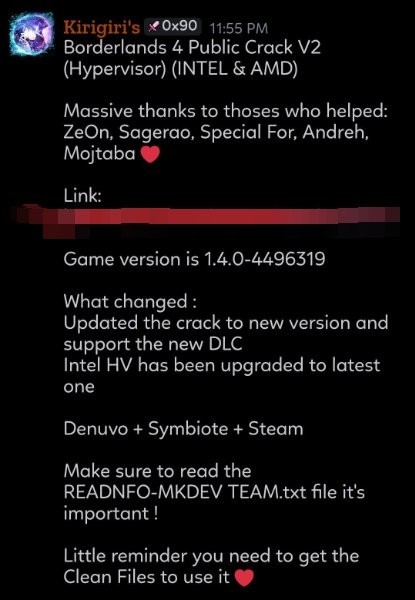 KiriGiri更新《无主之地4》D加密攻破 新增剧情DLC