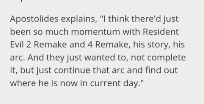 还能战! 动捕配音演员称《生化危机:安魂曲》并非里昂杀青作