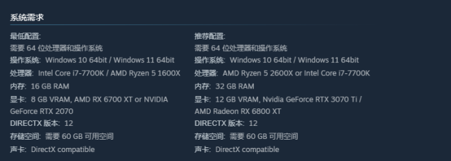 《哥特王朝：重制版》更新配置要求：远超Demo版本！