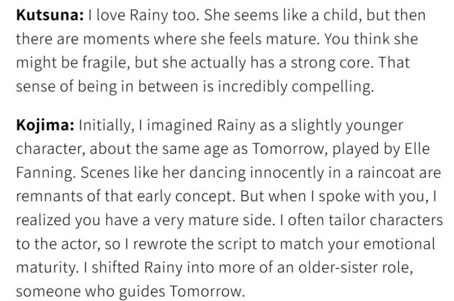 《圆寂搁浅2》小雨当先设定更年青 后移动为姐姐