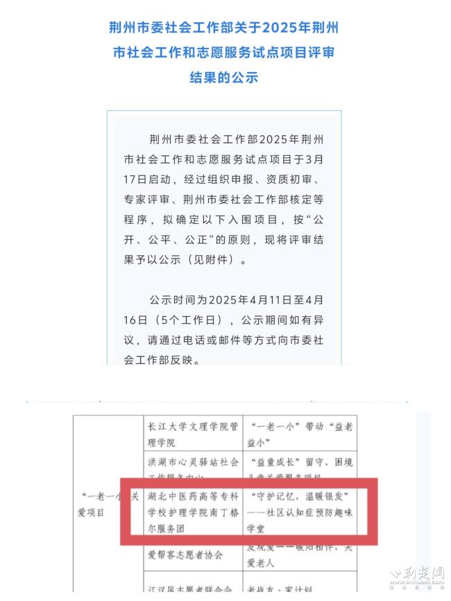 湖北中医药高专启动“守护记忆”社区认知症预防项目