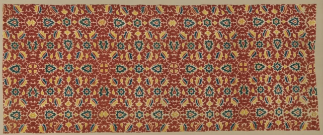 染色丝绸印度，17世纪现藏于大都会艺术博物馆