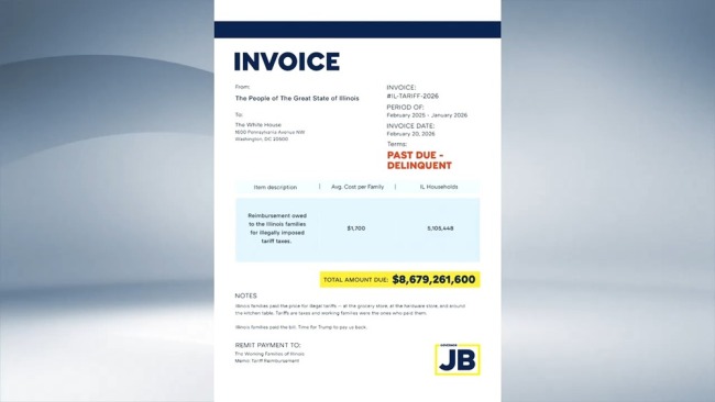 美国伊利诺伊州长致函白宫 要求退还关税