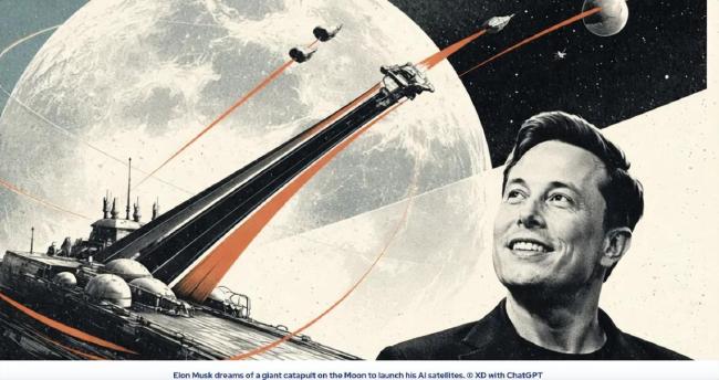 马斯克设想从月球弹射AI卫星