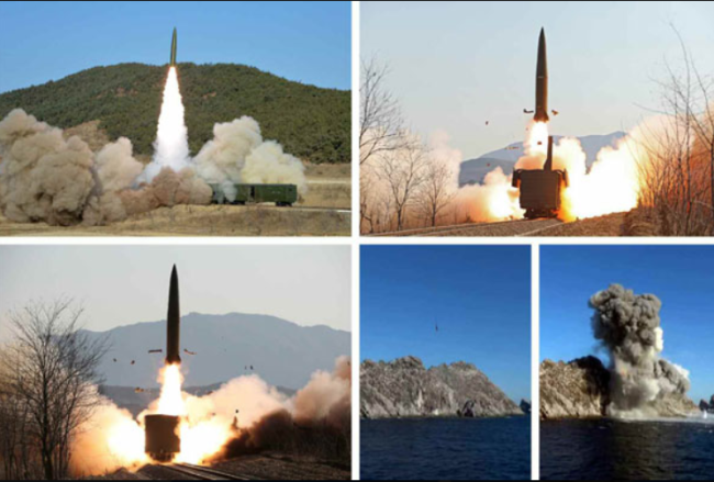朝鲜短程弹道导弹发射和命中画面公开